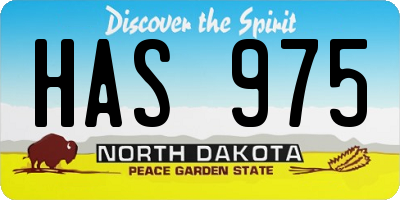 ND license plate HAS975