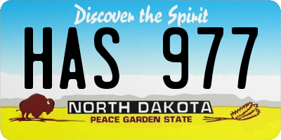 ND license plate HAS977