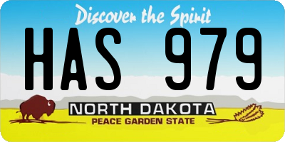 ND license plate HAS979