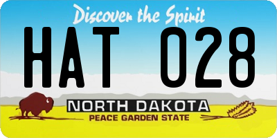 ND license plate HAT028