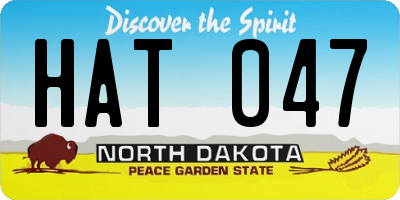 ND license plate HAT047