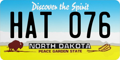 ND license plate HAT076