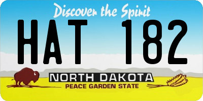 ND license plate HAT182