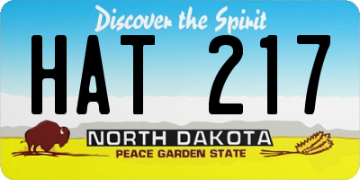 ND license plate HAT217