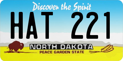 ND license plate HAT221