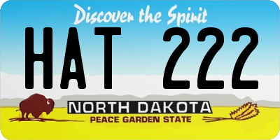 ND license plate HAT222