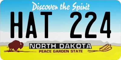 ND license plate HAT224