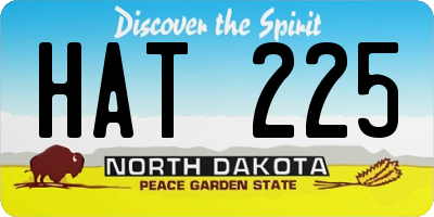 ND license plate HAT225