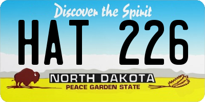 ND license plate HAT226