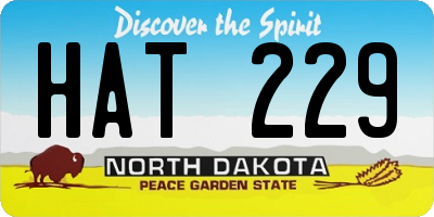 ND license plate HAT229