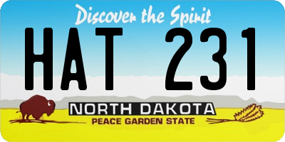 ND license plate HAT231