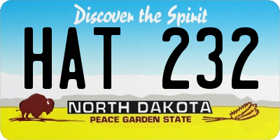 ND license plate HAT232