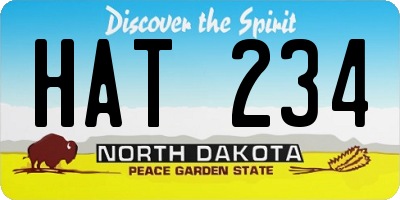 ND license plate HAT234