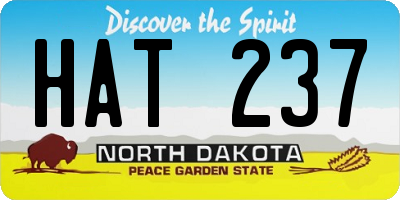 ND license plate HAT237