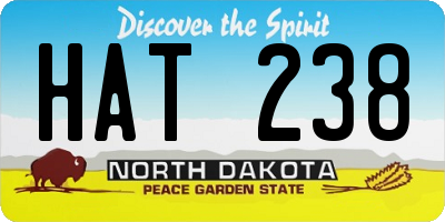 ND license plate HAT238