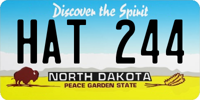 ND license plate HAT244