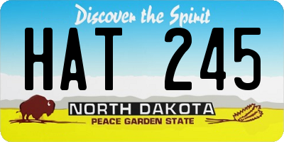 ND license plate HAT245