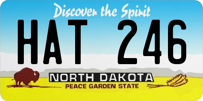 ND license plate HAT246