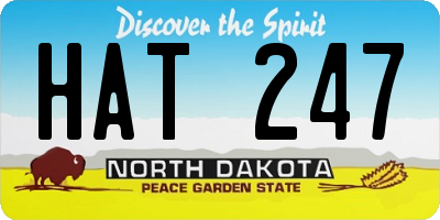ND license plate HAT247