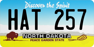 ND license plate HAT257