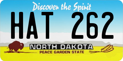 ND license plate HAT262