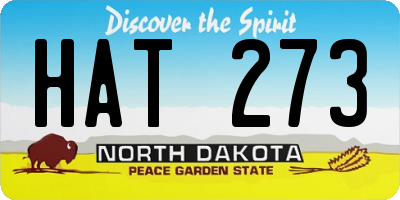 ND license plate HAT273