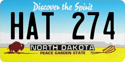 ND license plate HAT274