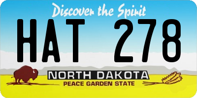 ND license plate HAT278