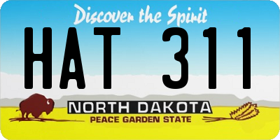 ND license plate HAT311