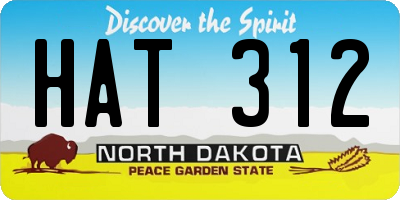 ND license plate HAT312