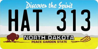 ND license plate HAT313