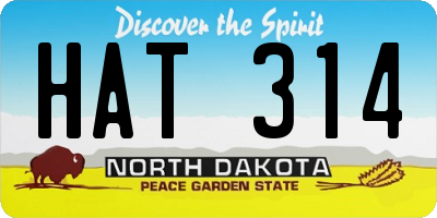 ND license plate HAT314