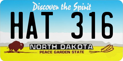 ND license plate HAT316