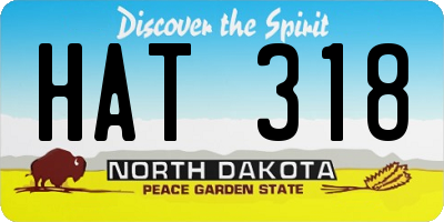 ND license plate HAT318