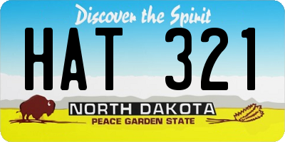 ND license plate HAT321