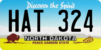 ND license plate HAT324