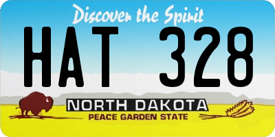 ND license plate HAT328