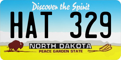 ND license plate HAT329