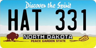 ND license plate HAT331