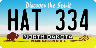 ND license plate HAT334