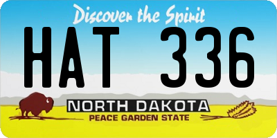 ND license plate HAT336