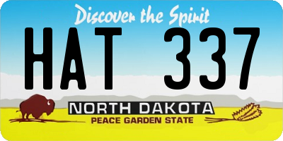 ND license plate HAT337