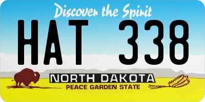 ND license plate HAT338