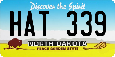 ND license plate HAT339