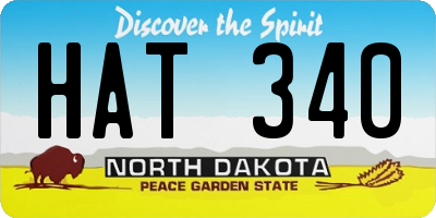 ND license plate HAT340