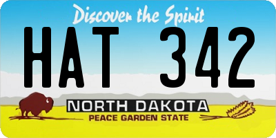 ND license plate HAT342