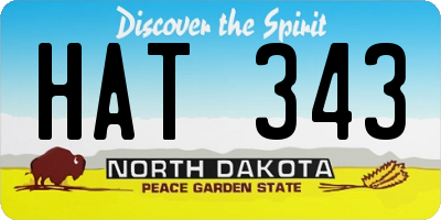 ND license plate HAT343