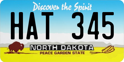 ND license plate HAT345