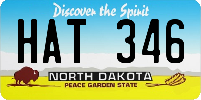 ND license plate HAT346