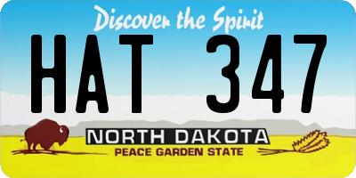 ND license plate HAT347